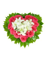 букет из роз и лилий с оазисом