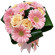 букет из кремовых роз и розовых гербер. Уругвай